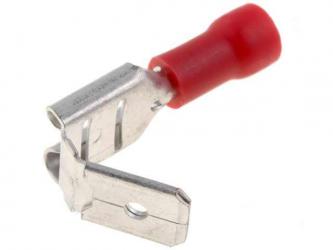 FLAT CONNECTOR 6.3MM 0.8MM FEMALE / MALE RED